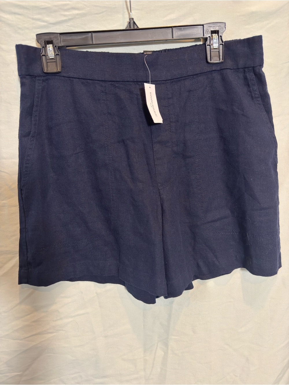 Banana Republic Navy Pull-On Linen Blend Bermuda Shorts